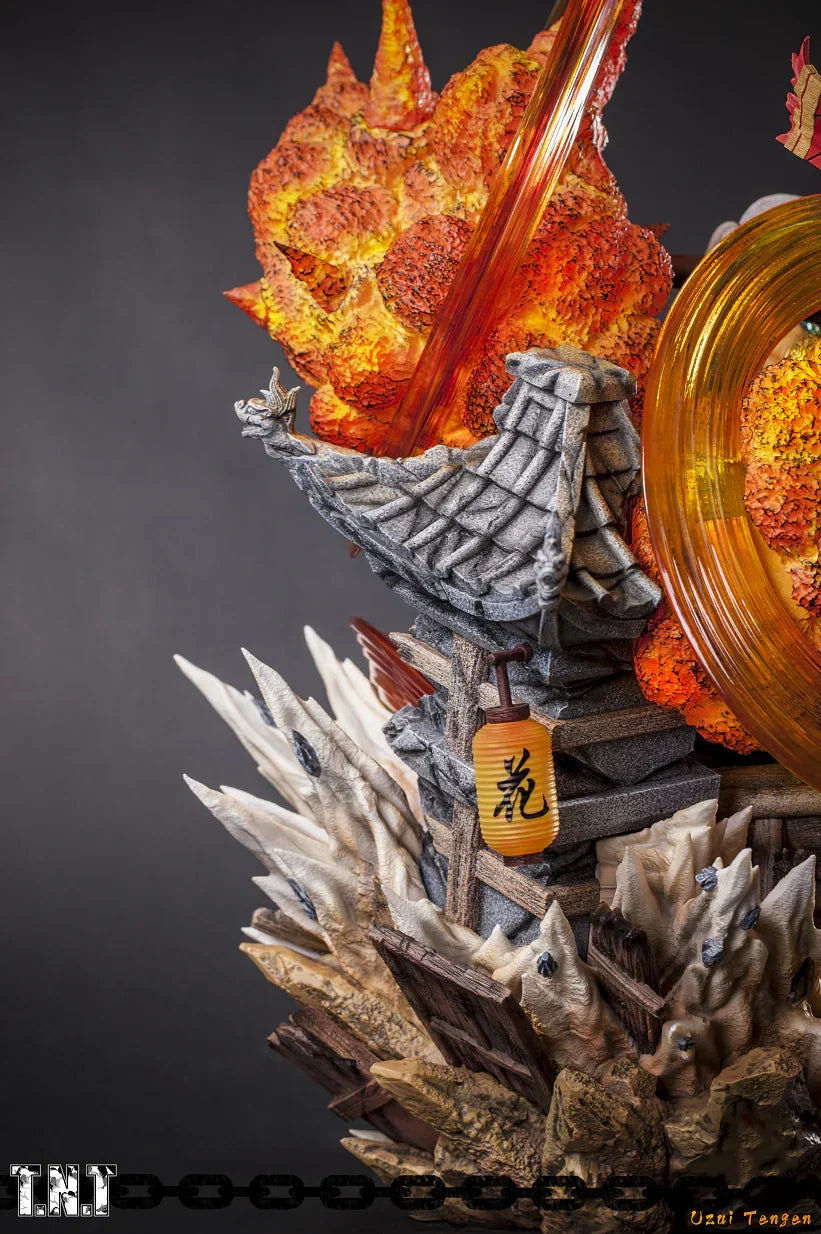 Demon Slayer Tengen Uzui Resin Statue, Anime Sound Hashira Tengen Uzui Action Figure, GK Collectible Model with Diorama Base, Demon Slayer Figurine Home Desk Decoration Gift for Anime Fans