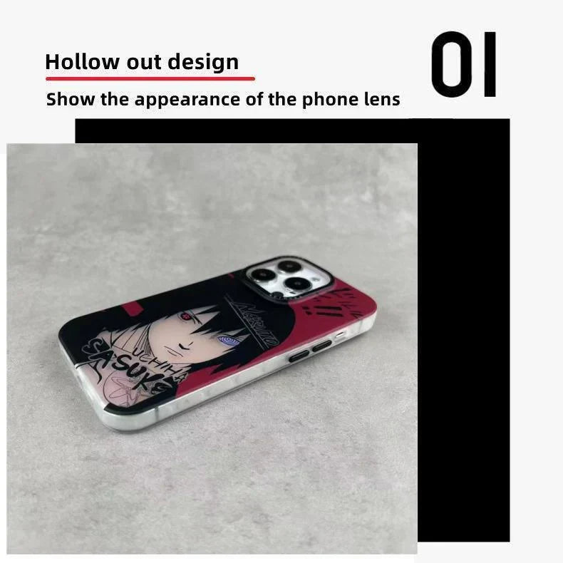 Naruto Anime Manga Phone Case for iPhone, Pain Nagato & Uchiha Sasuke Vintage Comic Print Shockproof Soft Protective Cover, Slim Fit Anti-Scratch Anime Character Phone Shell, Naruto Fan Gift