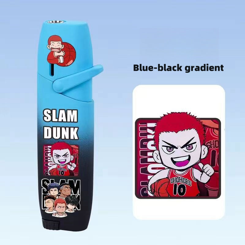 One Piece Slam Dunk Joker Harley Quinn Green Flame Torch Lighter, Windproof Jet Flame Pocket Lighter, Anime Fan Collectible Gift