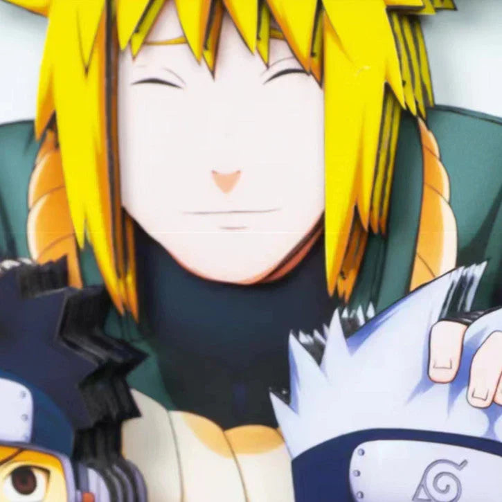 Naruto Minato Team 3D Paper Cut Shadow Box Framed Art, Handmade Layered Papercraft Wall Decor, Minato Kakashi Obito Rin Anime Picture Frame, Anime Fan Room Decor Gift