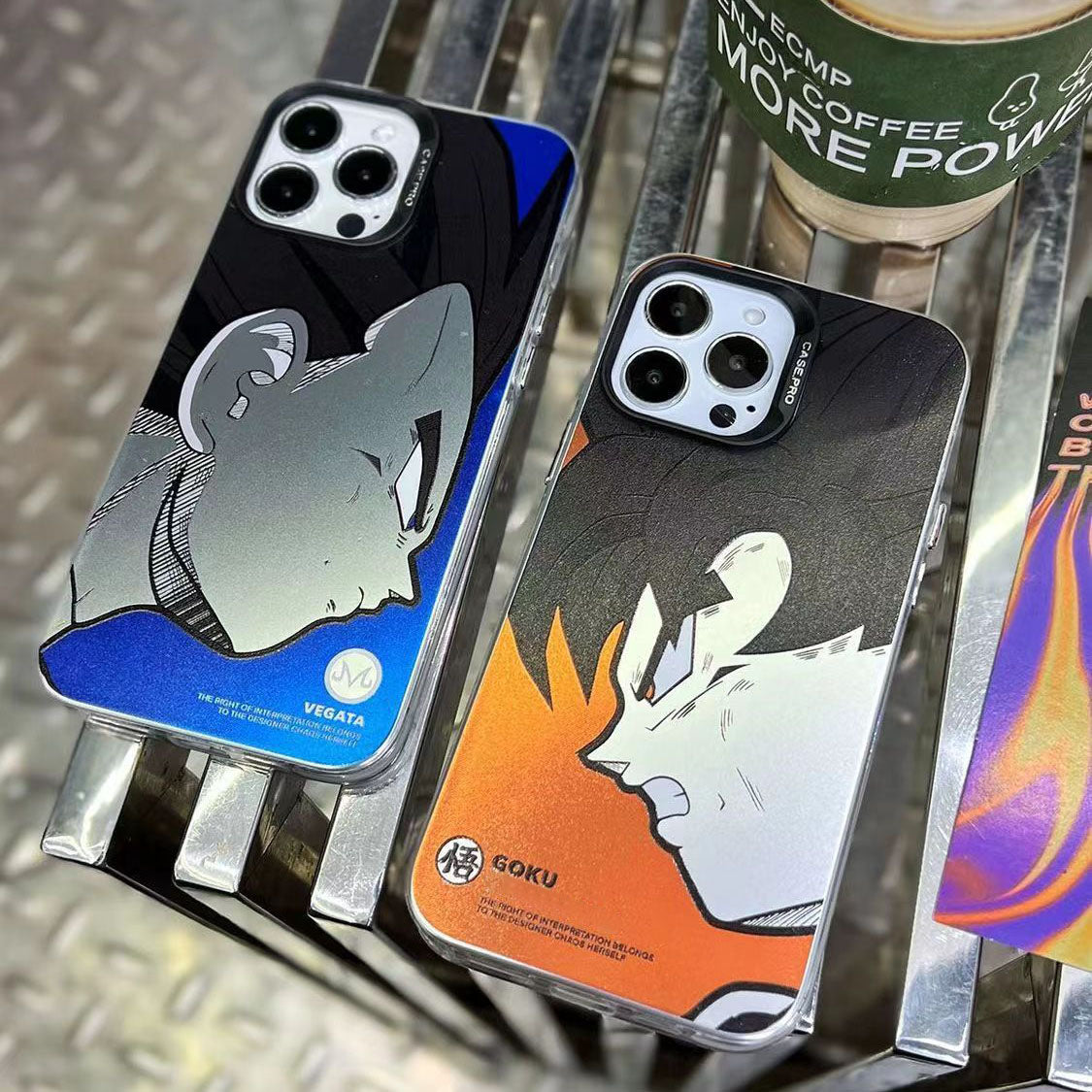 Dragon Ball Z Anime Phone Case, Goku Vegeta Classic Manga Side Face Printed Protective Phone Cover, Matte Shockproof Hard Phone Shell for iPhone, DBZ Dragon Ball Fan Merch Gift