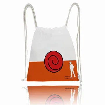 Naruto Anime Drawstring Backpack, Uzumaki Naruto & Konoha Symbol Printed Gym Sack Bag, Lightweight Portable Cinch Sack, Sport Storage Bag for School Shopping Travel, Anime Fan Gift