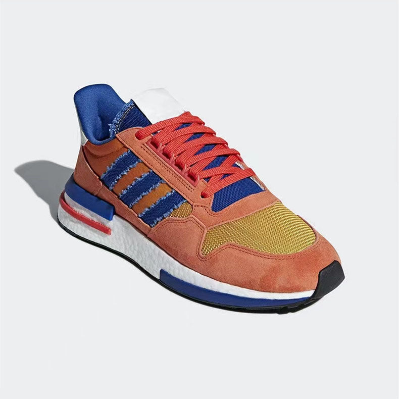 Dragon Ball Z Goku Retro Running Sneakers, DBZ Goku Orange Blue Anime Casual Shoes, Classic Anime Character Athletic Trainers, Dragon Ball Z Cosplay Walking Shoes for Men Women Anime Fans
