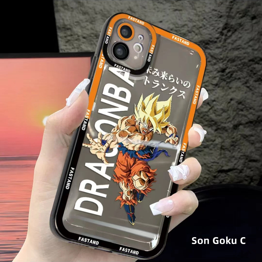 Dragon Ball Z Anime Phone Case, Goku Trunks Vegeta Clear Transparent Protective Cover, DBZ Cartoon Character Shockproof Phone Case for iPhone, Anime Fan Merch Phone Shell