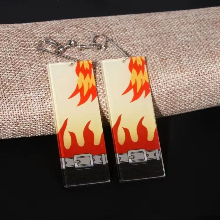 Demon Slayer Anime Earrings, Tanjiro Hanafuda Drop Dangle Earrings, Multiple Styles Acrylic Cosplay Earrings, Demon Slayer Kimetsu No Yaiba Jewelry, Anime Cosplay Accessories Gift for Demon Slayer Fans
