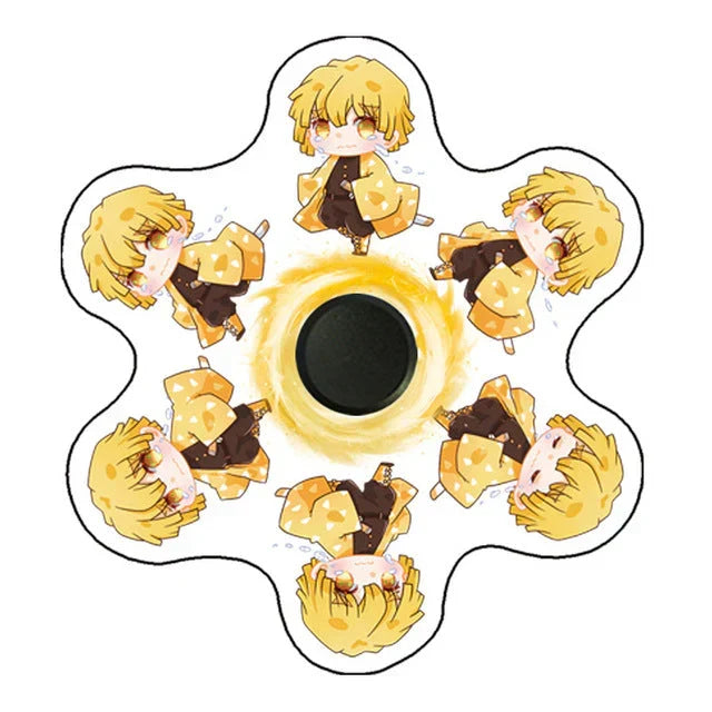 Demon Slayer One Piece Q Version Character Dynamic Optical Illusion Fidget Toy, Anime Running Fidget Spinner, Acrylic Stress Relief Hand Spinner, Anime Merch Gift for Kids & Anime Fans