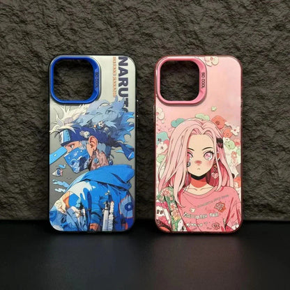 Naruto Anime Phone Case, Colorful Sakura Naruto Character Print Shockproof Protective Phone Cover, Cute Anime Cartoon Case for iPhone, Slim Anti-Scratch Bumper Case Anime Fans Gift