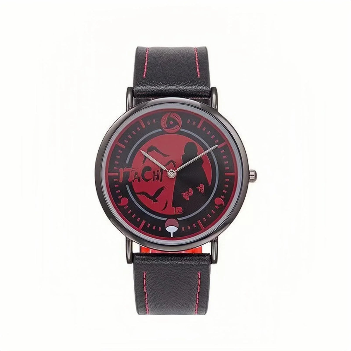 Naruto Anime Character Quartz Watch, Uchiha Sasuke Itachi Kakashi Naruto Wrist Watch, Vintage PU Leather Strap Analog Watch, Anime Cosplay Accessory Collectible Gift for Naruto Fans