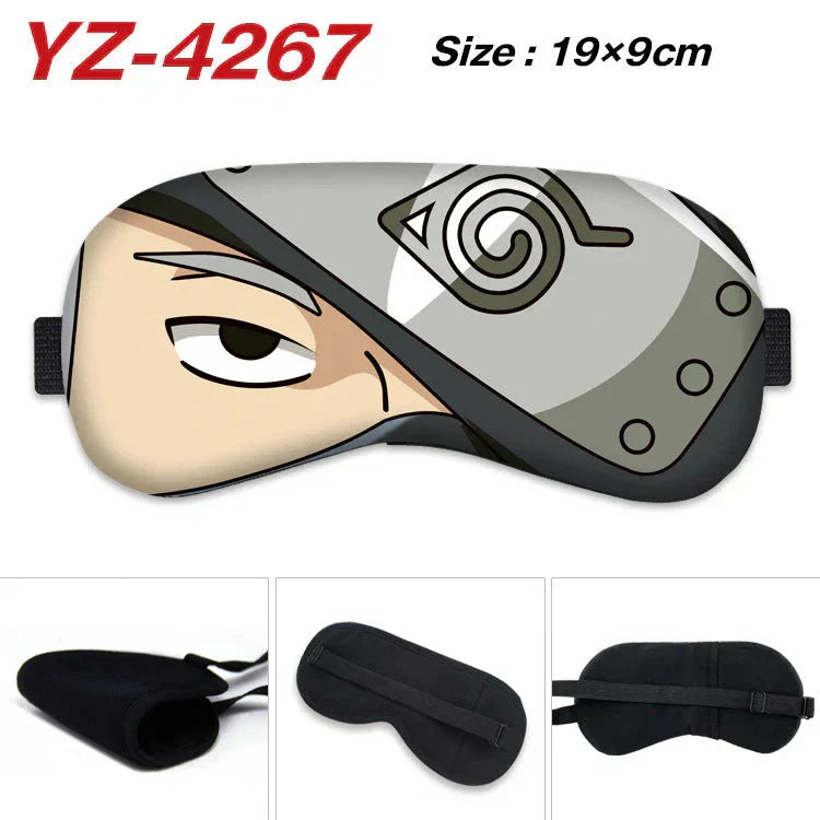 Naruto Anime Sleep Eye Mask, Uchiha Sasuke Itachi Madara Sakura Printed Blindfold, Soft Comfort Light Blocking Eye Cover for Travel Nap, Multiple Styles, Anime Fan Gift
