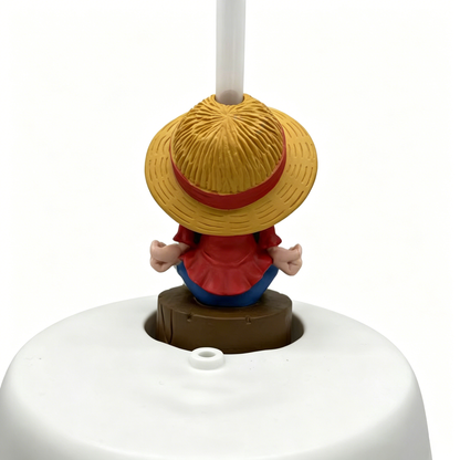 One Piece Monkey D. Luffy Tony Tony Chopper Trafalgar Law Barrel Shaped Straw Cup, Collectible Figure Lid Drinking Mug With Straw For Fans Collection