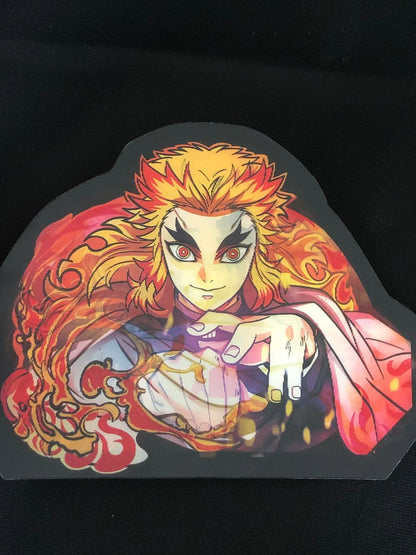 Anime 3D Lenticular Motion Flip Stickers, Demon Slayer Naruto Changing Image Decals, Waterproof Holographic Shift Stickers for Car Laptop Water Bottle Phone Case, Anime Character 3D Illusion Sticker, Fan Collectible Merch Gift