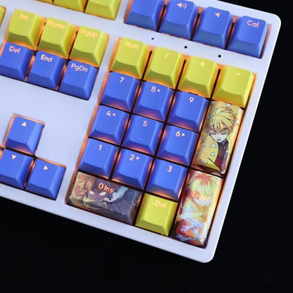 Anime PBT Keycaps Set, Demon Slayer Themed Custom Key Caps, Full Set 108 Keys Dye-Subbed Keycaps for Mechanical Keyboard, Cherry MX Profile Anime Keyboard Decor Gift for Gamers Anime Fans