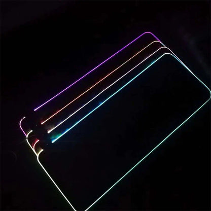 Demon Slayer RGB Gaming Mouse Pad, Large Extended Anime Desk Mat, LED Glowing Non-Slip Rubber Keyboard Pad, Multiple Nezuko Tanjiro Designs, Waterproof Desk Pad for PC Gamers