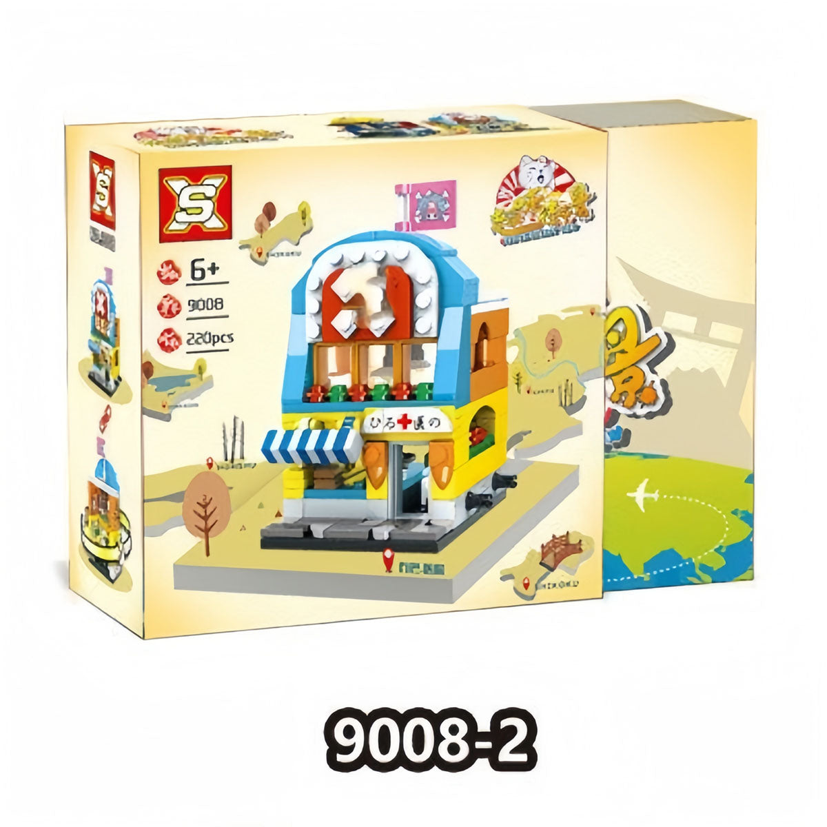 One Piece Street View Building Blocks Set, Anime 4 in 1 Modular Street Shop Model, Interlocking Brick City House Construction Toy, Collectible Display Building Kit, Gift for One Piece Anime Fans & Teenagers