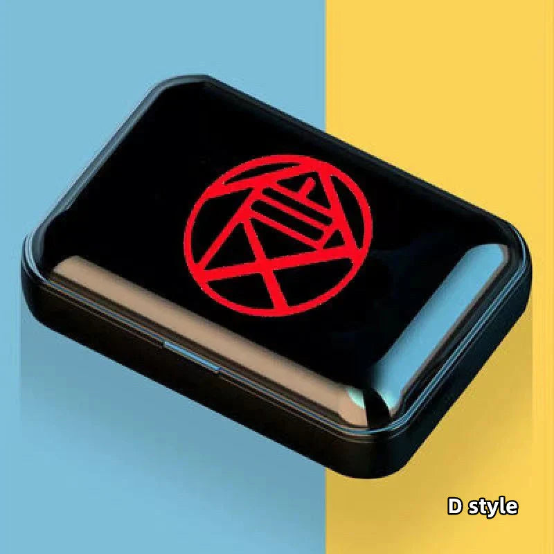 Naruto Anime Wireless Earbuds, Sharingan Akatsuki Logo TWS Bluetooth Earphones with LED Charging Case, Portable Stereo Headphones, Anime Naruto Fan Collectible Gift