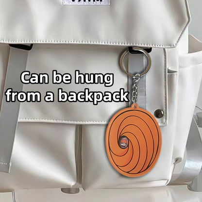 Naruto Obito Mask Acrylic Keychain, Anime Tobi Spiral Mask Rotatable Key Ring, Cute Cartoon Character Pendant, Backpack Bag Charm Collectible Gift for Naruto Fans