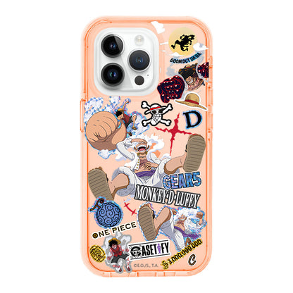 One Piece Anime Luffy Gear 5 Phone Case, Cute Nika Luffy Cartoon Printed Shockproof Protective Phone Cover, One Piece Anime Merch Case for iPhone