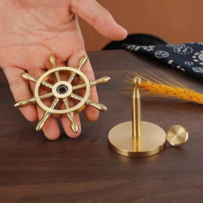 One Piece Golden Ship Wheel Figurine, Pirate Ship Helm Desk Statue Model, Nautical Rudder Desktop Decoration, Collectible Ornament Gift for One Piece Anime Fans