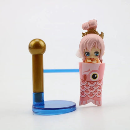 One Piece Carp Streamer Mini Figure, WCF Luffy Ace Sabo Jinbe Shirahoshi Anime Statue, Cute Koinobori Character Figurine Collectible Model Toy, Desk Decoration Gift for One Piece Fans