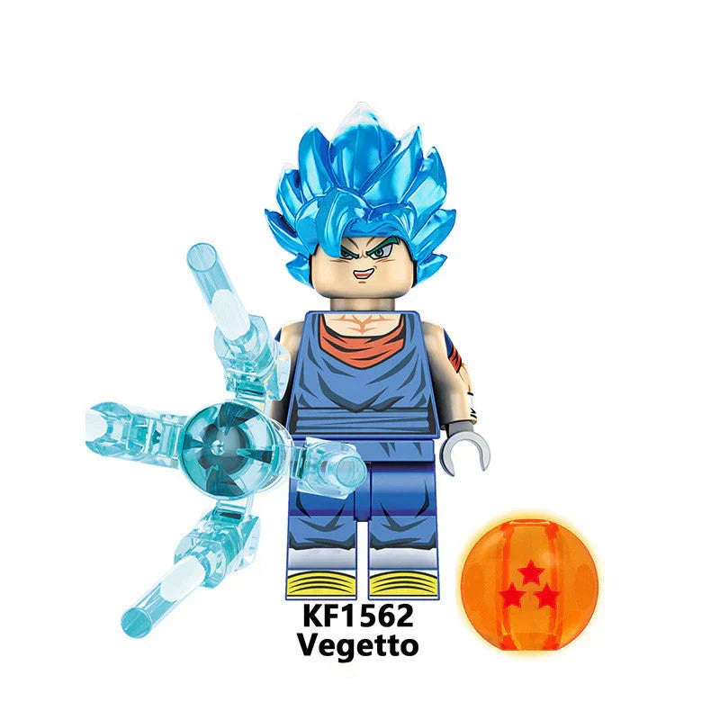 Dragon Ball Z Building Blocks Minifigures Set, DBZ Goku Vegeta Broli Zamasu Mini Figures with Dragon Ball & Energy Effect Parts, Anime Character Collectible Brick Toys, Gift for Kids & Dragon Ball Fans