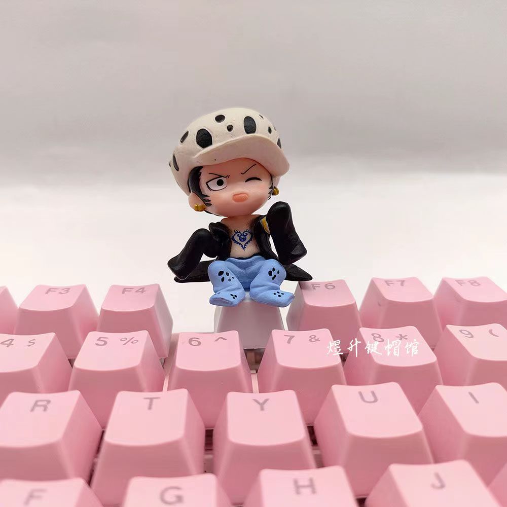 One Piece 3D Artisan Keycap, Anime Figure Custom Resin Keycap for Mechanical Keyboard, Handmade Keycap Luffy Zoro Nami Trafalgar Law, Cherry MX Switch, Anime Keyboard Decor Gift for One Piece Fans