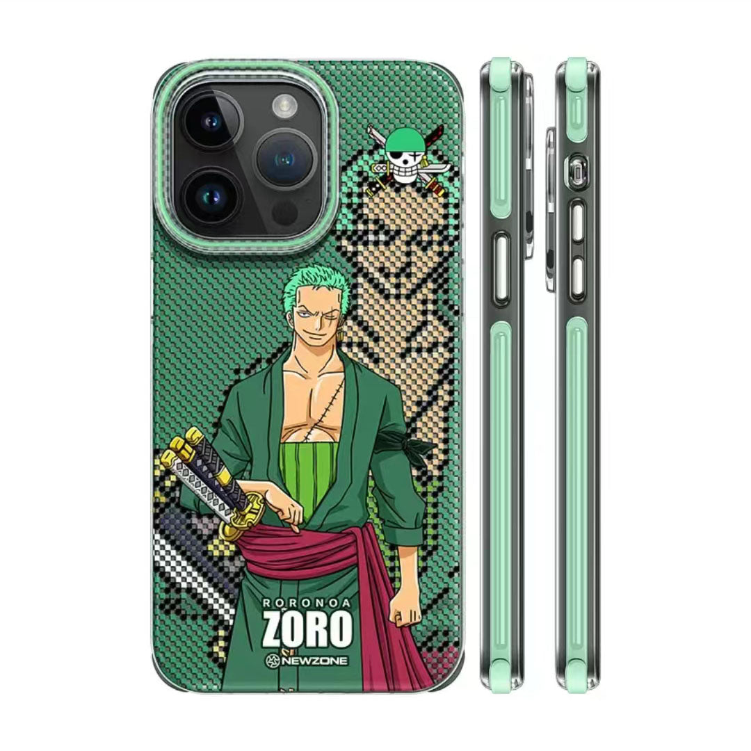 One Piece Anime Phone Case for iPhone, Nika Luffy Roronoa Zoro Halftone Dot Print Shockproof Protective Cover, Multi Styles One Piece Character Phone Shell, Anime Merch Gift for One Piece Fans
