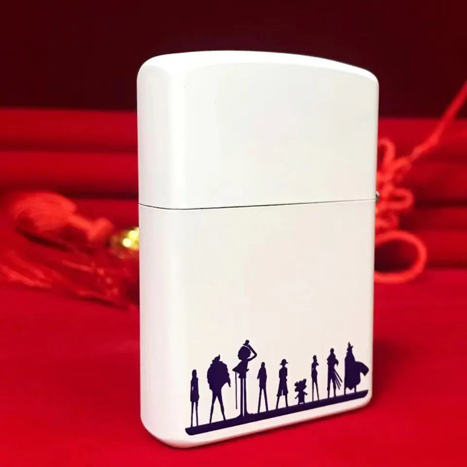 One Piece Luffy Wanted Poster Lighter, Noctilucent Glow In The Dark Kerosene Lighter, Monkey D. Luffy Bounty Poster Windproof Flip Top Metal Lighter, Anime Collectible Desktop Decoration Gift for One Piece Fans