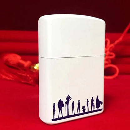 One Piece Luffy Wanted Poster Lighter, Noctilucent Glow In The Dark Kerosene Lighter, Monkey D. Luffy Bounty Poster Windproof Flip Top Metal Lighter, Anime Collectible Desktop Decoration Gift for One Piece Fans