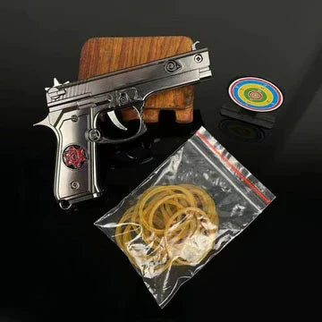 Naruto Anime Mini Rubber Band Gun Keychain, Metal Foldable Model Key Ring, Anime Collectible Ornament, Comes with Rubber Bands & Paper Target, Pocket Size Desk Display Decor Gift for Naruto Fans