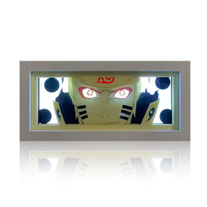 Naruto Anime Paper Cut Light Box, 3D Paper Carving LED Frame Lamp, Sharingan Character Night Light, Desktop Wall Art Decor, Collectible Anime Gift for Naruto Fans