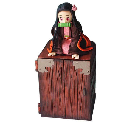 Demon Slayer Kimetsu no Yaiba Anime Figure, Tanjiro Nezuko Zenitsu Inosuke Shinobu Rengoku Collectible Statue, Demon Slayer Character Model Toy, Anime Figurine Desk Decor Gift for Anime Fans