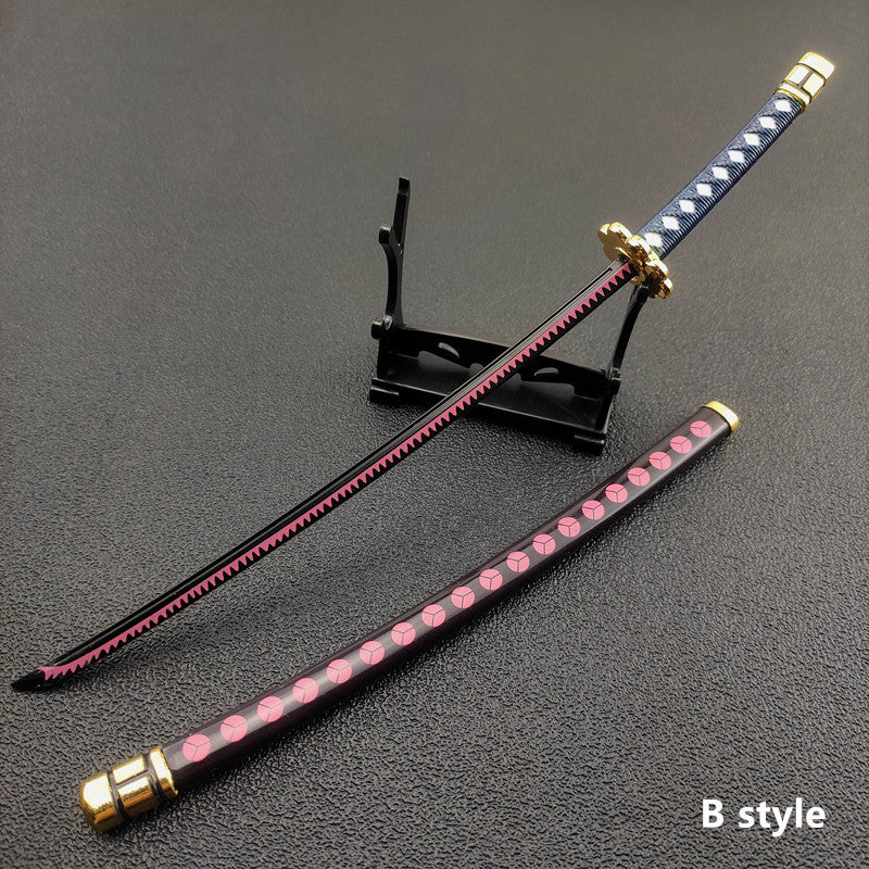One Piece Roronoa Zoro Mini Katana Sword Replica, Anime Zoro Sword Set, Metal Model Sword with Display Stand, Cosplay Prop Desktop Decoration, Collectible Gift for One Piece Fans