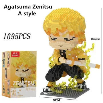 Demon Slayer Micro Building Blocks Set, Anime Character Mini Brick Figure, Tanjiro Nezuko Zenitsu Inosuke Rengoku Giyuu DIY Assembly Model, Collectible Anime Statue Toy, Gift for Anime Fans