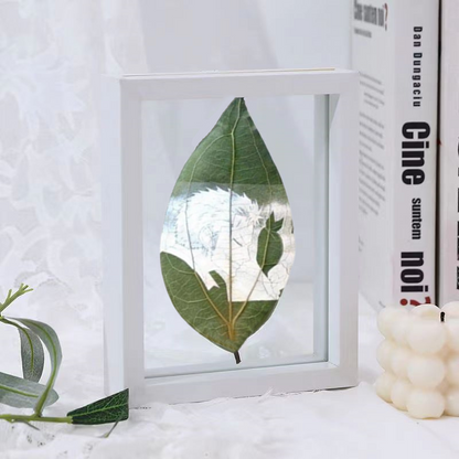 One Piece Luffy Hand Carved Natural Leaf Art with Frame