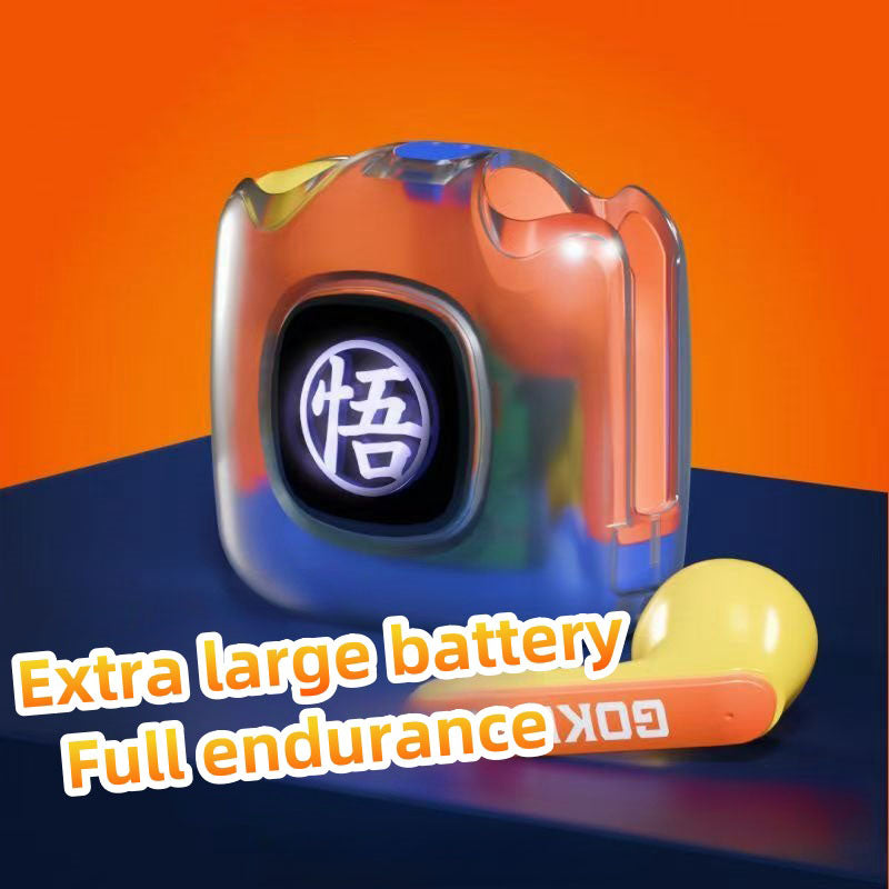 Dragon Ball Z TWS Wireless Bluetooth Earbuds, Goku Frieza Anime Bluetooth 5.3 Earphones with LED Light Charging Case, Long Battery Life Stereo Sound Semi In-ear Headphones, Anime Collectible Gift for Dragon Ball Fans