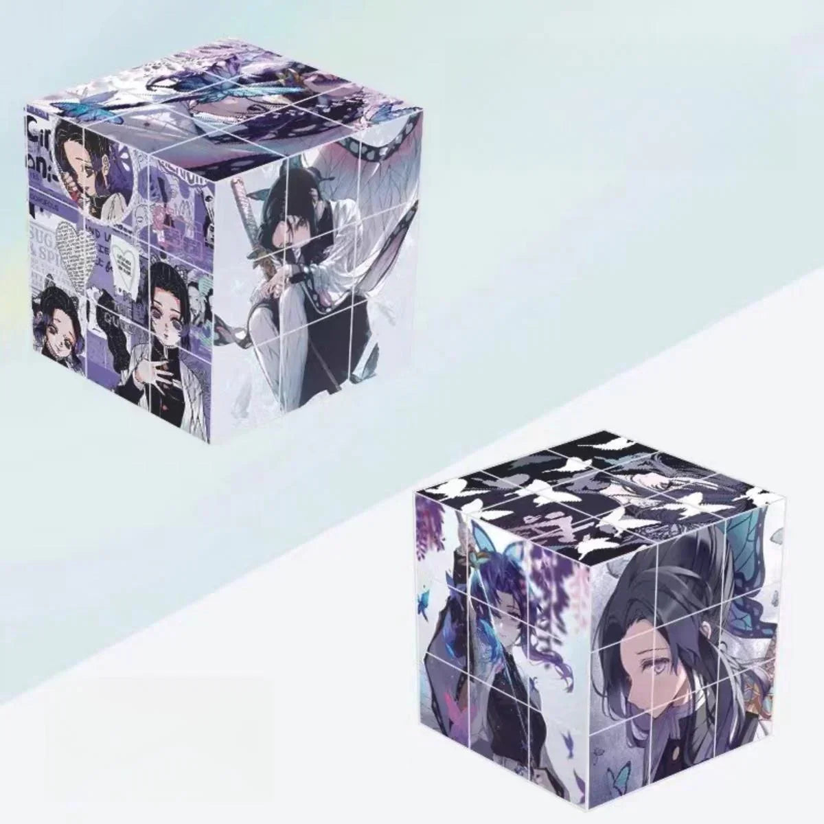 Demon Slayer Tanjiro Nezuko HD Printed Speed Puzzle Cube, Smooth Turning Brain Teaser Educational Fidget Toy, Anime Collection Desk Decor Gift for Anime Fans