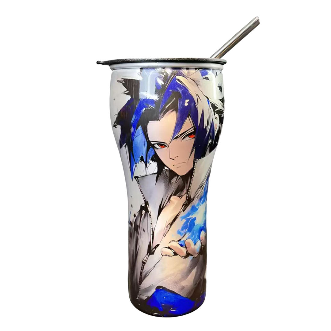 Naruto Anime 30oz Tumbler with Lid and Straw, Stainless Steel Insulated Travel Cup, Naruto Sasuke Kakashi Itachi Character Printed Coffee Mug, Naruto Merch Water Bottle Gift for Anime Fans