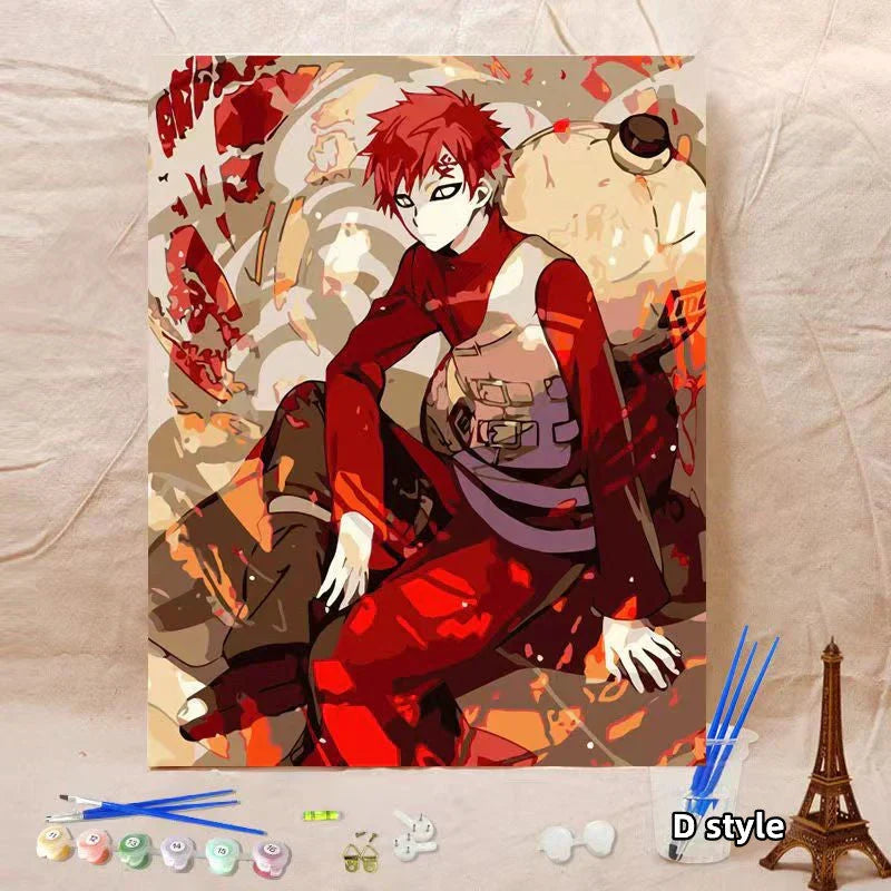 Naruto Anime Paint by Numbers Kit for Adults & Teens, DIY Digital Oil Painting, Akatsuki & Naruto Character Canvas Art, Home Wall Decor, Handmade Art Gift for Naruto Fans