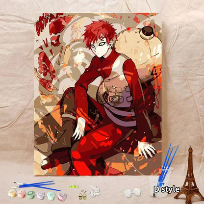 Naruto Anime Paint by Numbers Kit for Adults & Teens, DIY Digital Oil Painting, Akatsuki & Naruto Character Canvas Art, Home Wall Decor, Handmade Art Gift for Naruto Fans