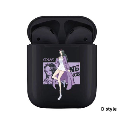 One Piece Anime TWS Wireless Earbuds, Luffy Zoro Sanji Chopper Skull Logo Printed Bluetooth Earphones, Stereo In-Ear Headphones with Portable Charging Case, Anime Fan Gift Wireless Headset
