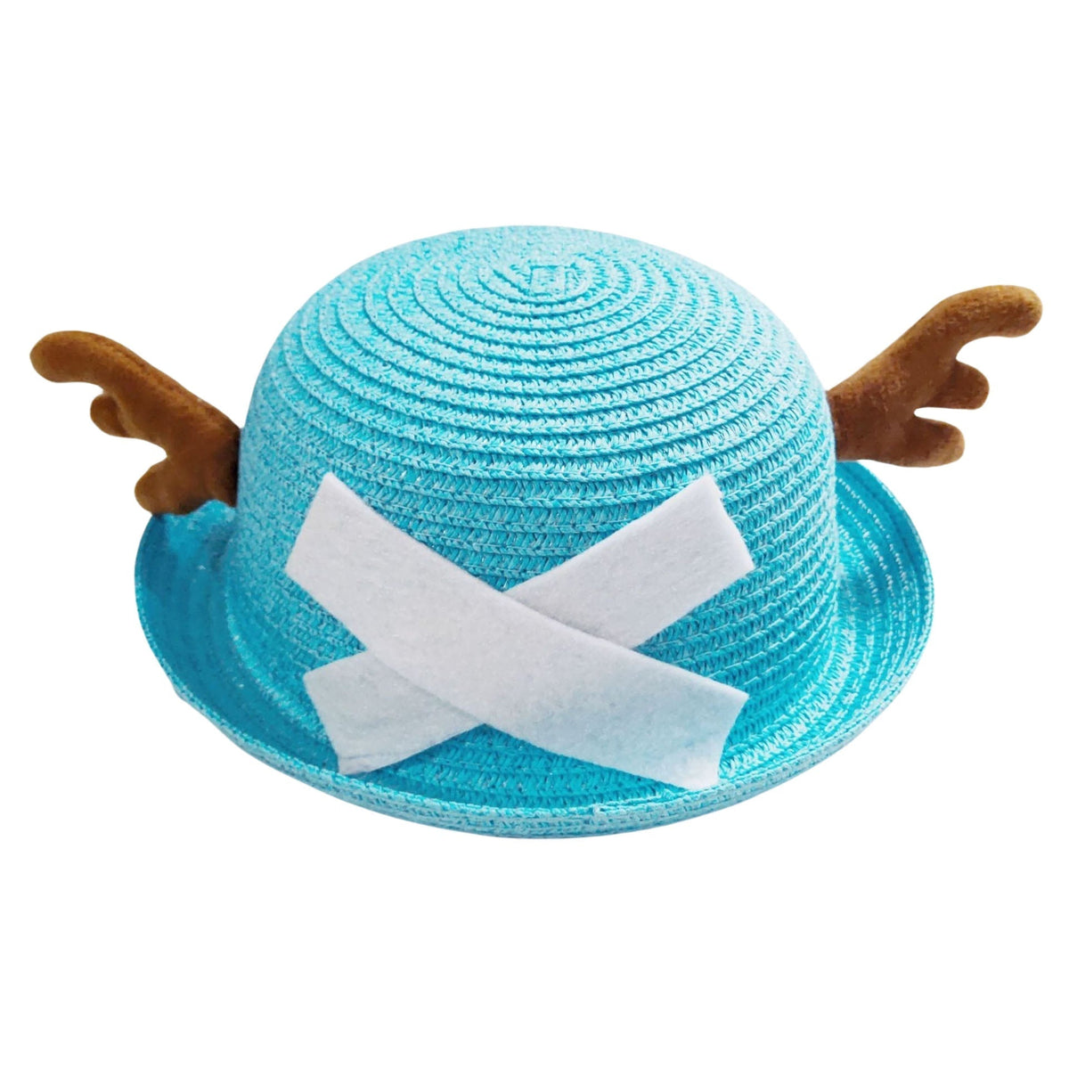 One Piece Tony Tony Chopper Cosplay Straw Hat, Anime Chopper Antler Bucket Hat, Multicolor Summer Sun Hat, Anime Costume Accessory Gift for One Piece Fans