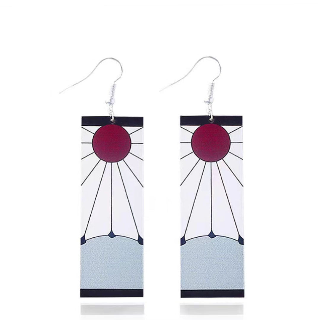 Demon Slayer Anime Earrings, Tanjiro Hanafuda Drop Dangle Earrings, Multiple Styles Acrylic Cosplay Earrings, Demon Slayer Kimetsu No Yaiba Jewelry, Anime Cosplay Accessories Gift for Demon Slayer Fans