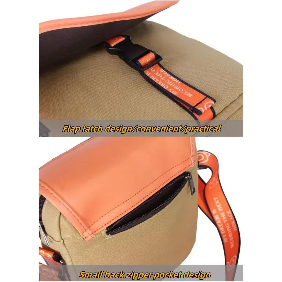 Naruto Leaf Village Symbol Crossbody Messenger Bag, Hidden Leaf Logo Canvas Shoulder Bag, Anime Cosplay Satchel Bag, Casual Daily Storage Bag Collectible Gift for Naruto Fans