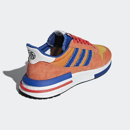 Dragon Ball Z Goku Retro Running Sneakers, DBZ Goku Orange Blue Anime Casual Shoes, Classic Anime Character Athletic Trainers, Dragon Ball Z Cosplay Walking Shoes for Men Women Anime Fans