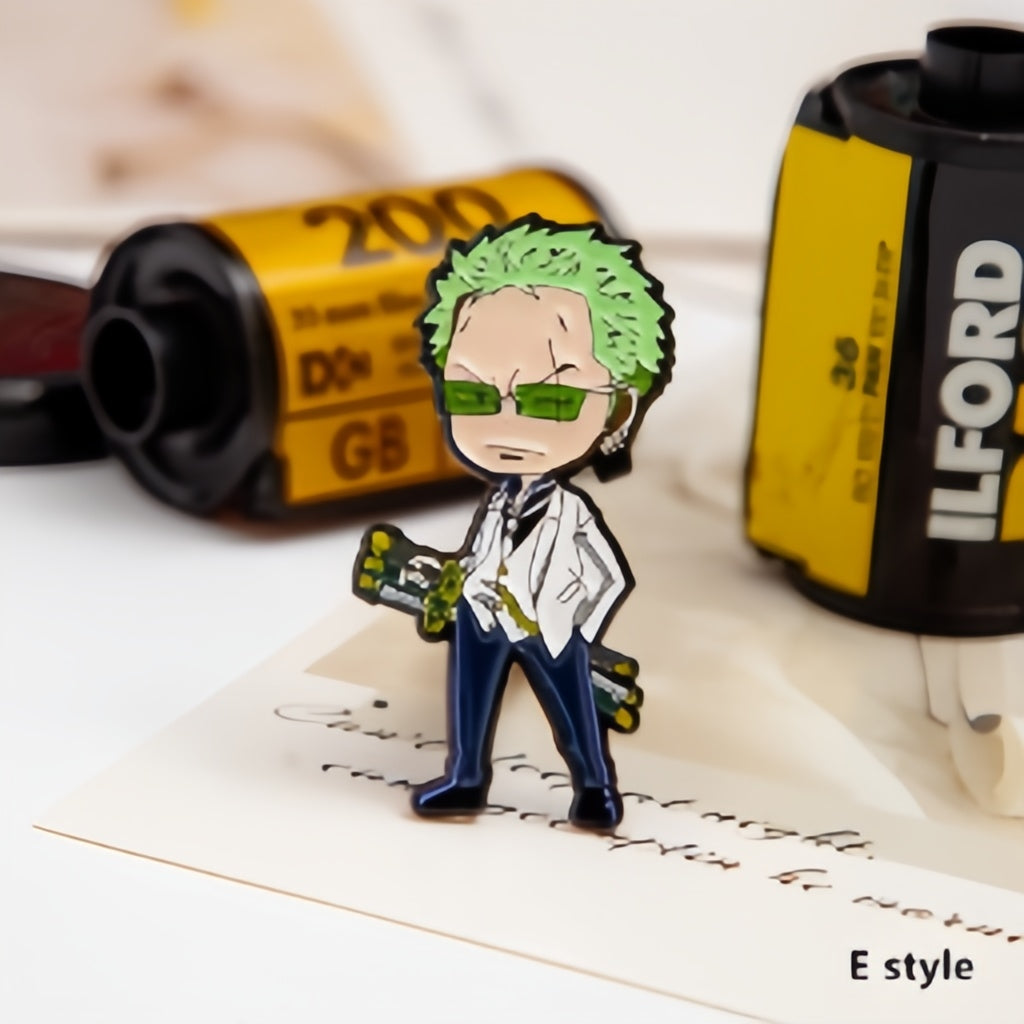 One Piece Enamel Pins, Anime Luffy Zoro Ace Law Thousand Sunny Metal Brooch Lapel Pin, Cute Cartoon Hard Enamel Badge, Backpack Hat Jacket Clothing Decorative Pin for Anime Fans