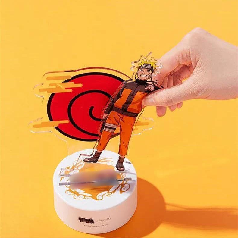 Naruto Anime Acrylic 3D Night Light, Uzumaki Naruto & Uchiha Sasuke Figure LED Table Lamp, Anime Character Stand Light, USB Powered Bedroom Decor Lamp, Collectible Gift for Naruto Fans