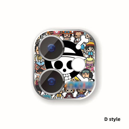 One Piece Anime Camera Lens Protector for iPhone, Luffy Zoro Chopper Straw Hat Crew Cartoon Decorative Camera Lens Sticker, HD Clear Scratch Resistant Anti-Fingerprint Camera Lens Cover, One Piece Anime Fan Merch Gift