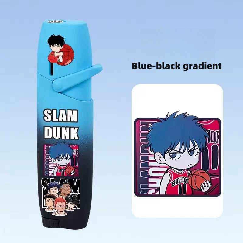 One Piece Slam Dunk Joker Harley Quinn Green Flame Torch Lighter, Windproof Jet Flame Pocket Lighter, Anime Fan Collectible Gift