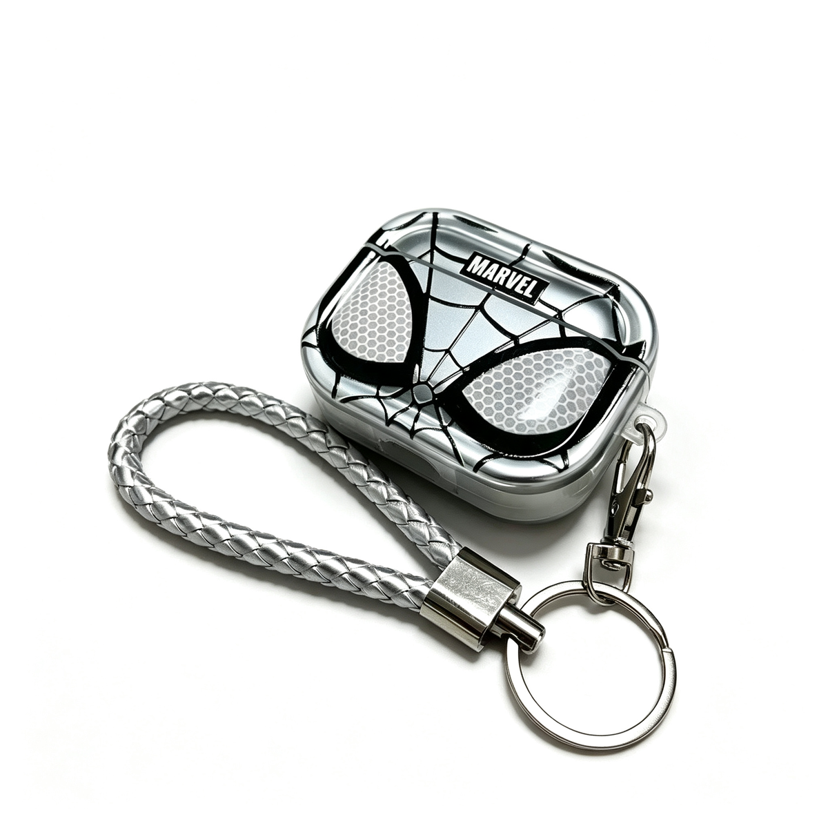 Marvel Spider-Man AirPods Case, Hard PC Protective Cover with Braided Lanyard & Keychain, Shockproof Anti-Scratch Earphone Case for AirPods 1/2/3 Pro, Anime Superhero Earbud Shell Gift for Fans