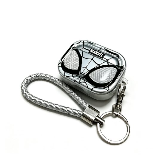 Marvel Spider-Man AirPods Case, Hard PC Protective Cover with Braided Lanyard & Keychain, Shockproof Anti-Scratch Earphone Case for AirPods 1/2/3 Pro, Anime Superhero Earbud Shell Gift for Fans